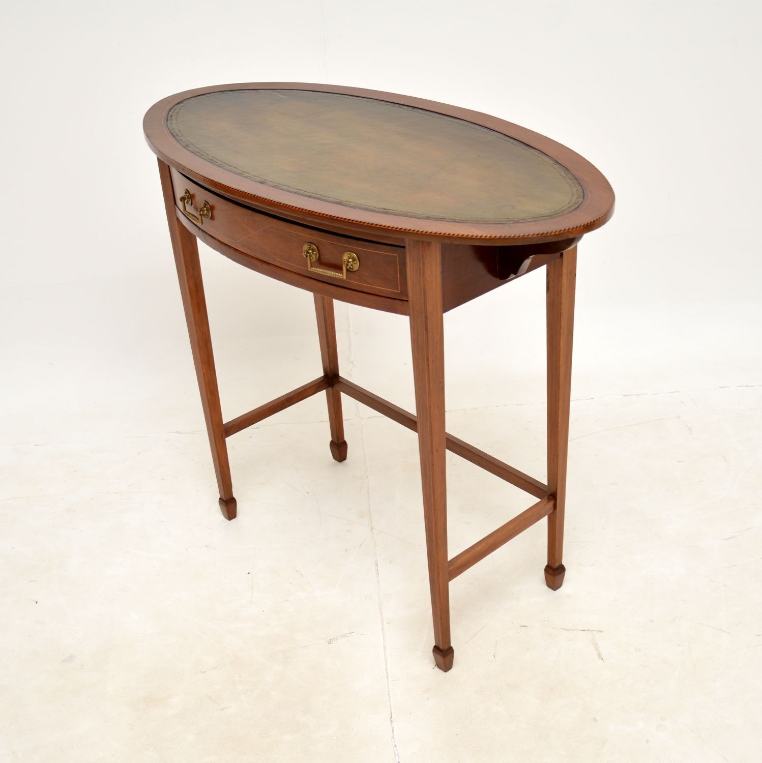 Antique Edwardian Inlaid Mahogany Writing Table photo for sale