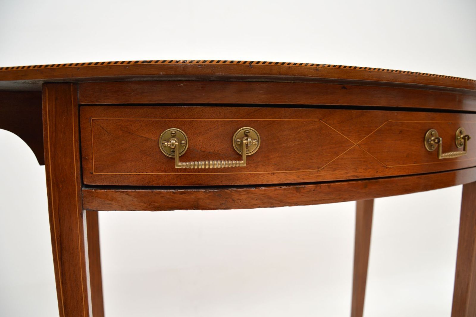 Antique Edwardian Inlaid Mahogany Writing Table photo vinterior