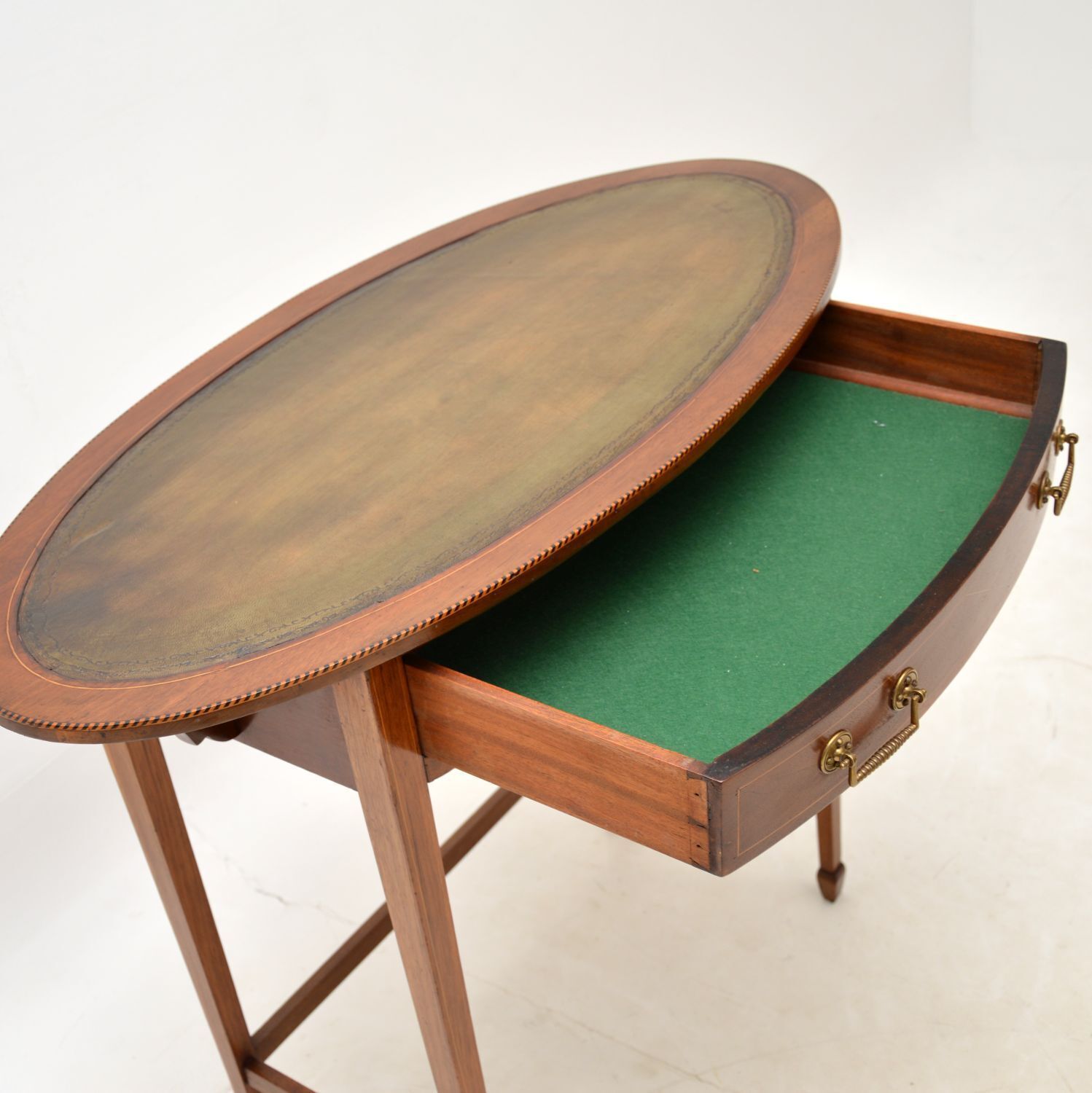 Antique Edwardian Inlaid Mahogany Writing Table photo buy