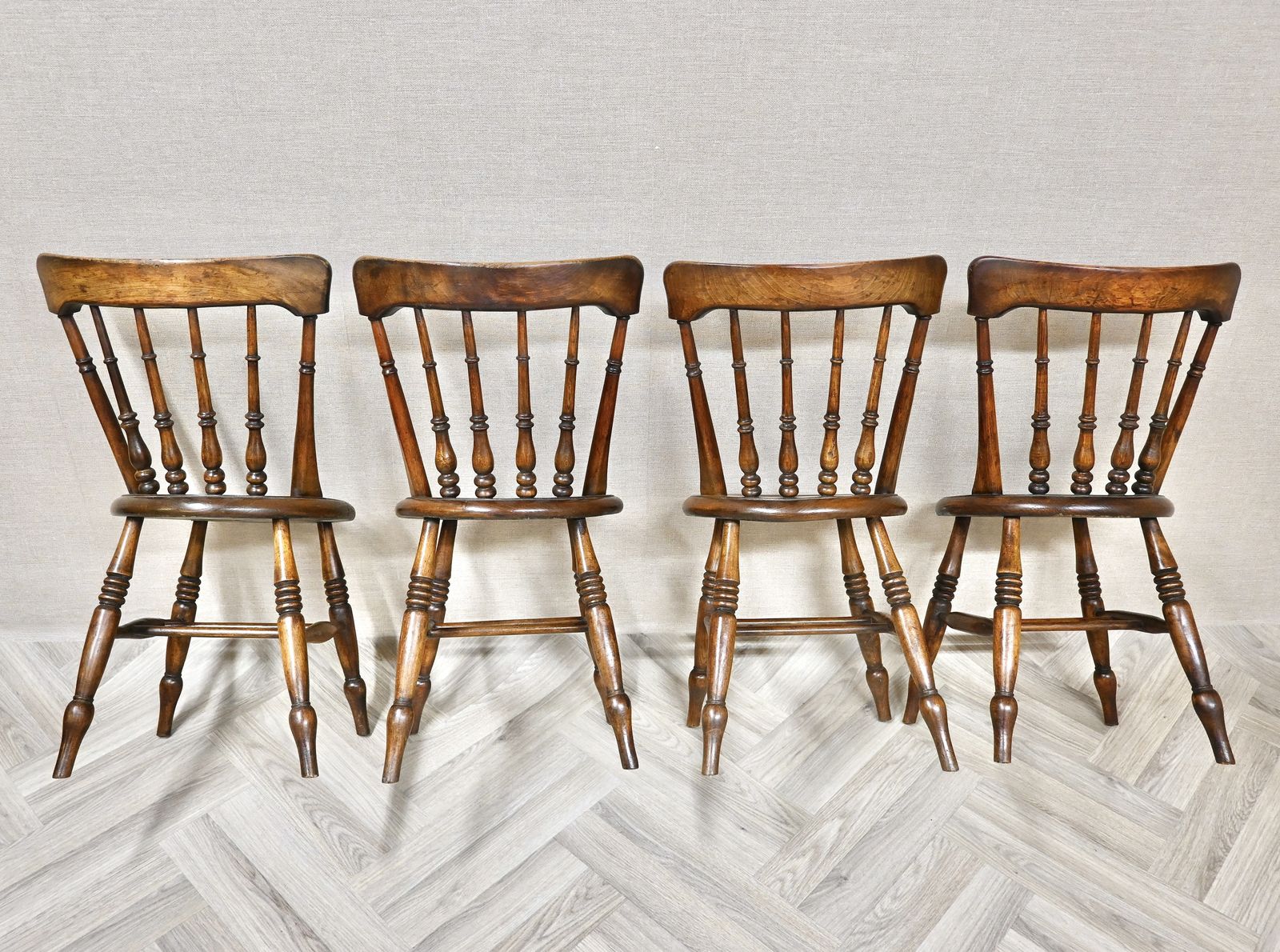 Set Of 4 Penny Seat Windsor Kitchen Dining Chairs photo vinterior