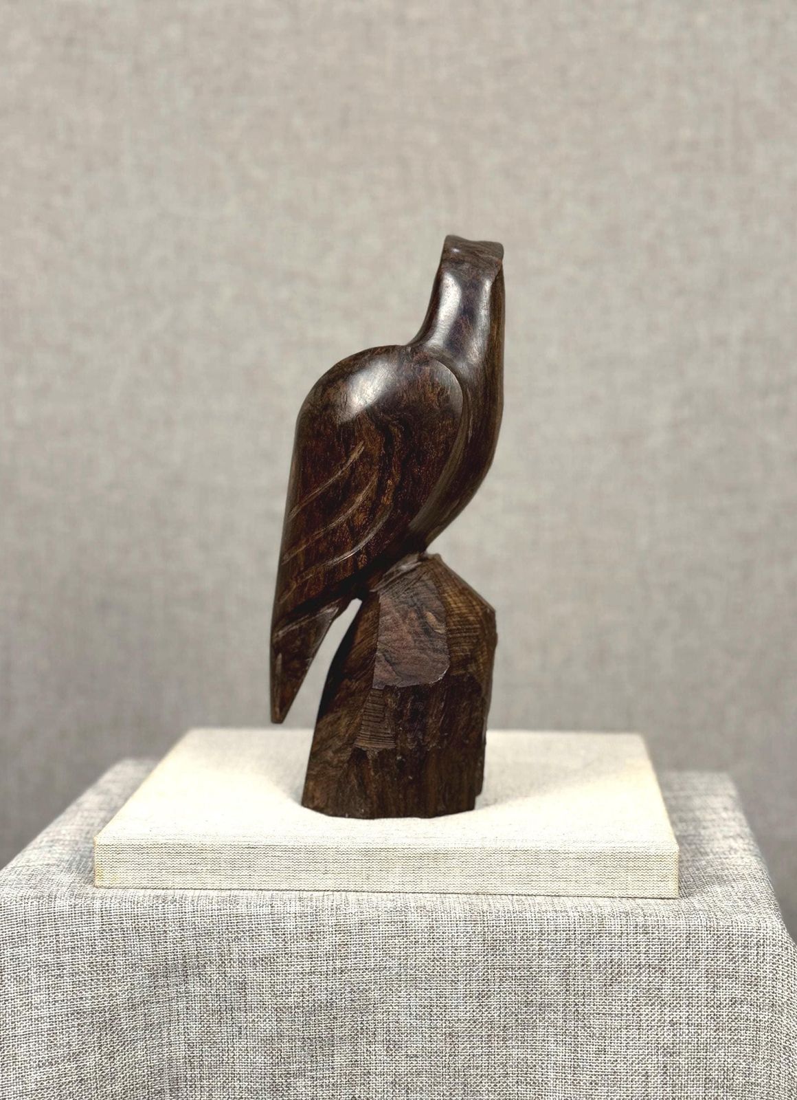 Vintage Ironwood Bird Sculpture | Mid Century Modern Carved Figurine photo vinterior