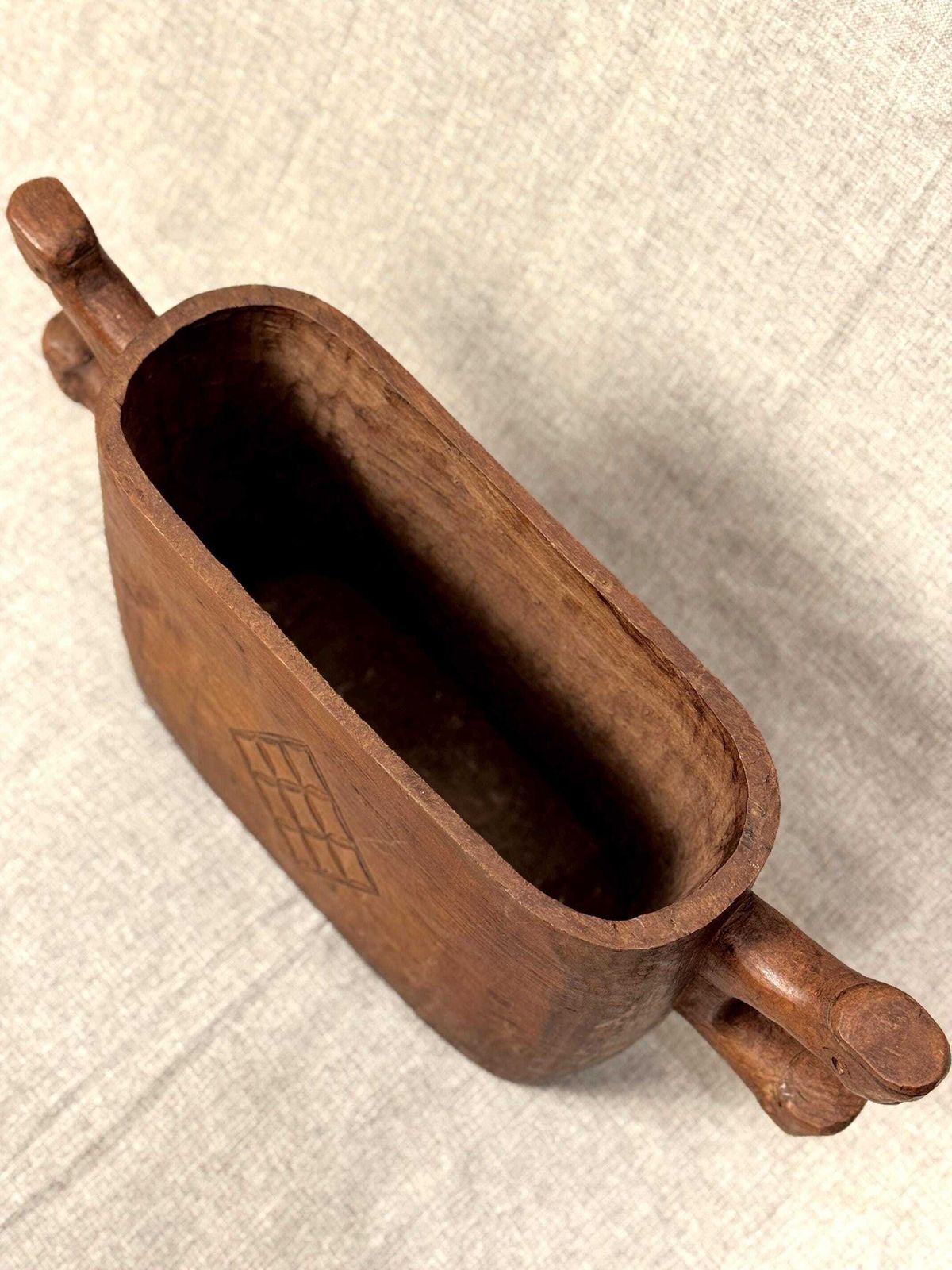 Hand Carved West African Umbrella Stand | Tribal Art, Anthropomorphic Vessel photo Home Decor