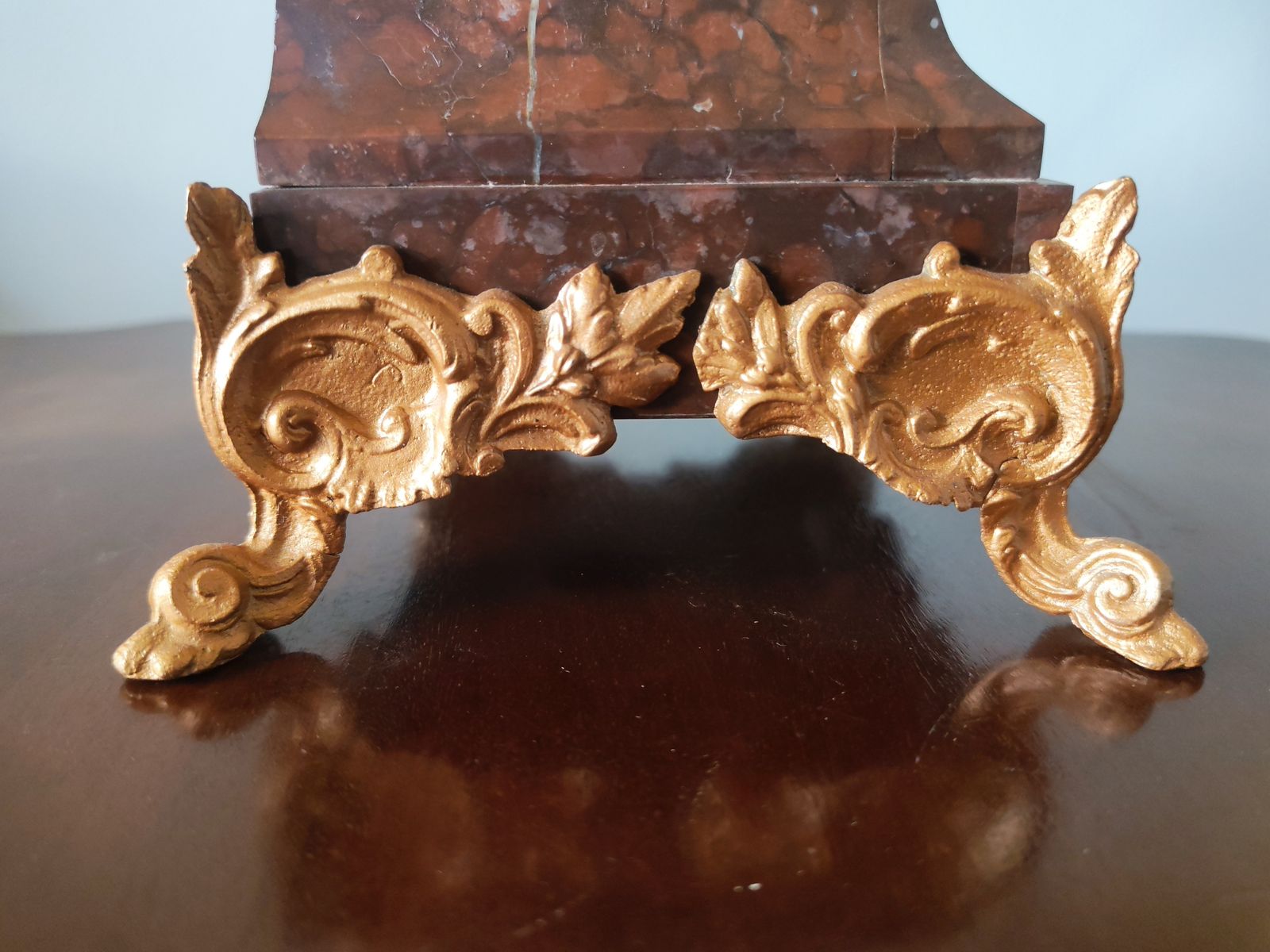Large 19th Century Louis XVI Revival Table Lamp – Hand Etched Cast Iron & Marble Base With Mother Of Pearl Shade photo vintage