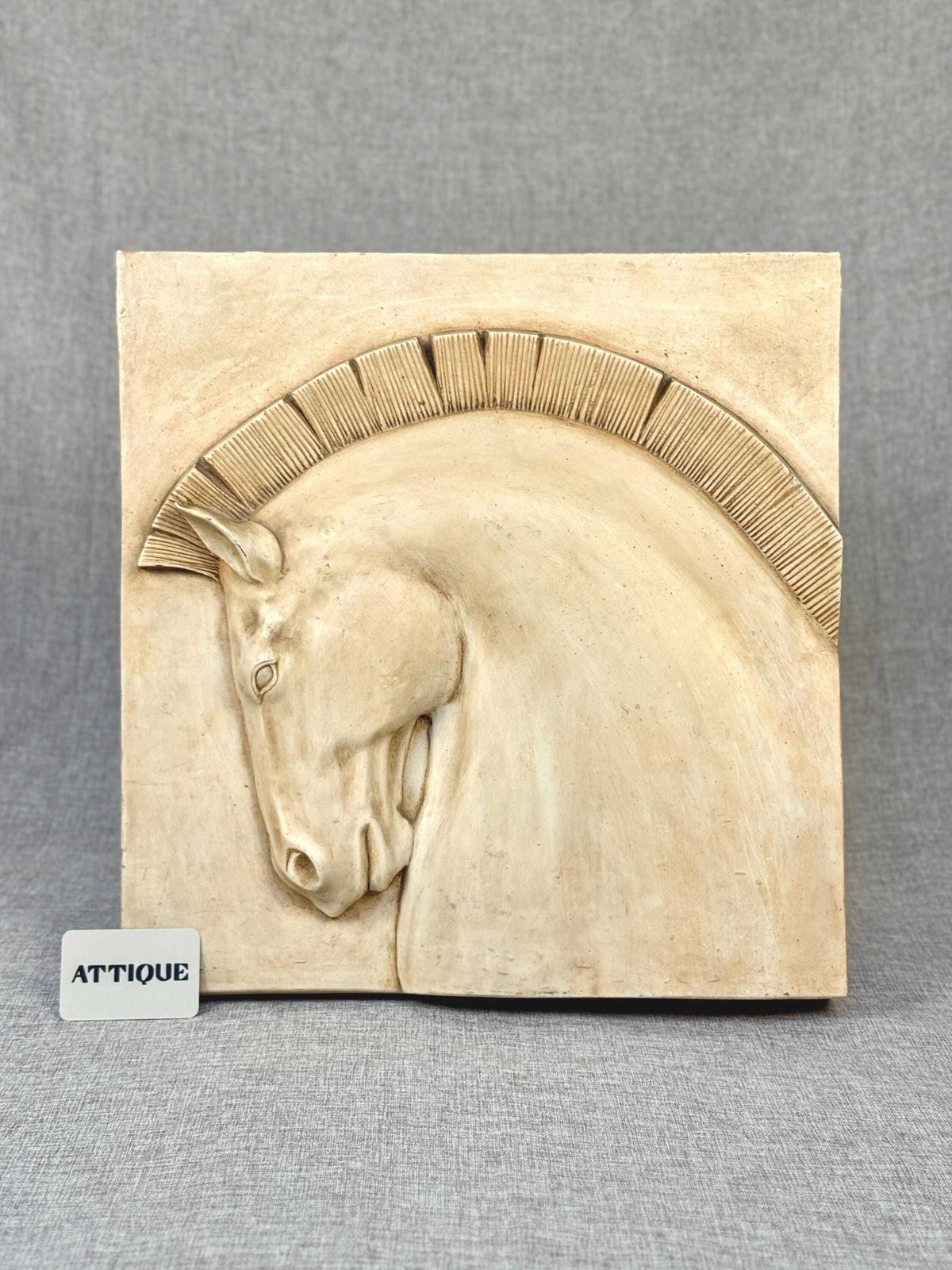 Large Horse Wall Sculpture, Brutalist Fibreglass Relief, Vintage Sculptural Wall Hanging photo Art