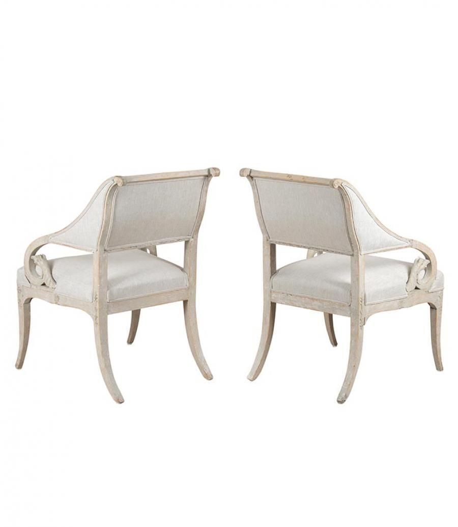 Pair Of 19th Century Period Gustavian Armchairs Made In Stockholm photo Furniture