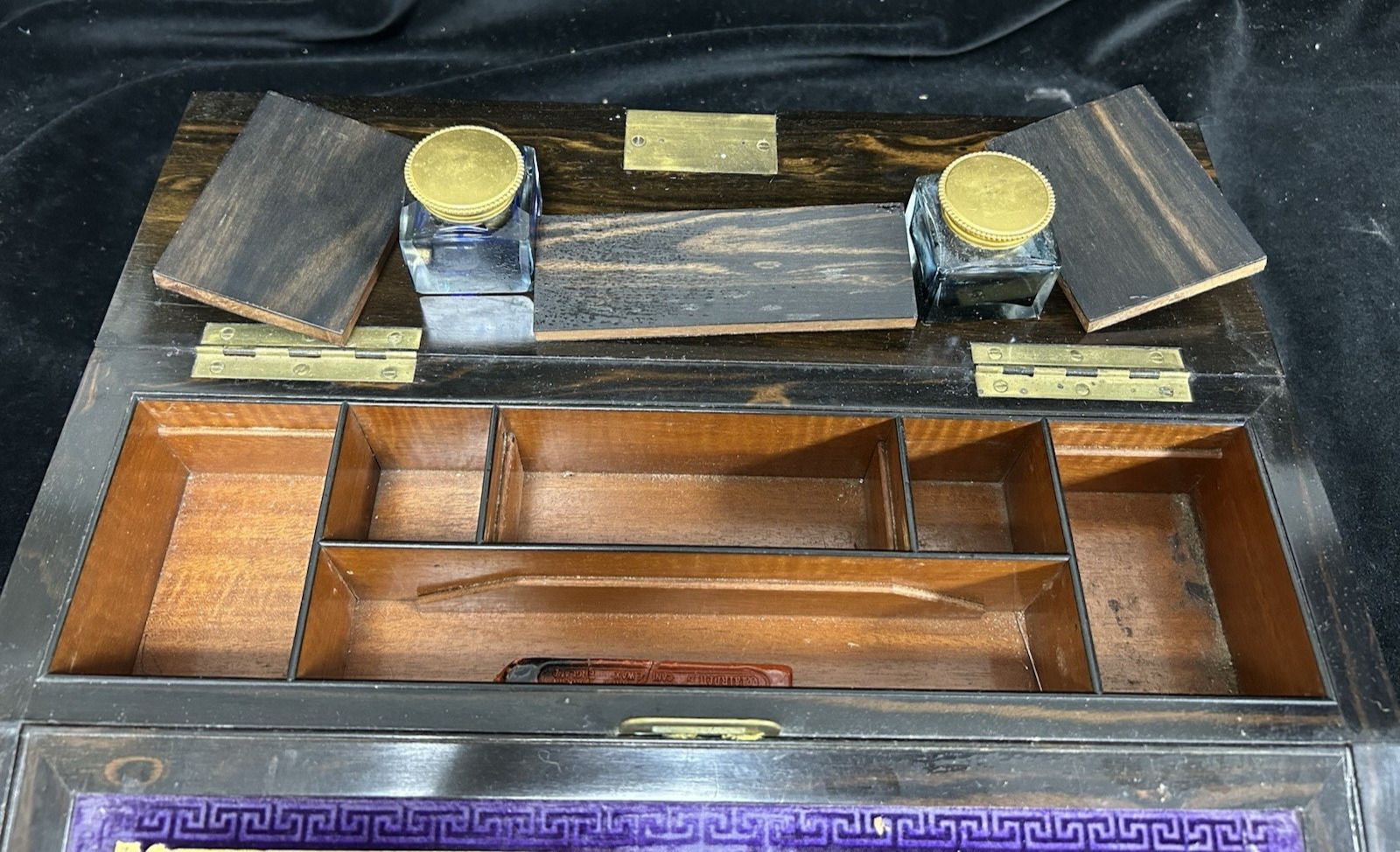 Magnificent Antique Betjemann & Son Gothic Revival Comomandel Writing Slope photo vintage