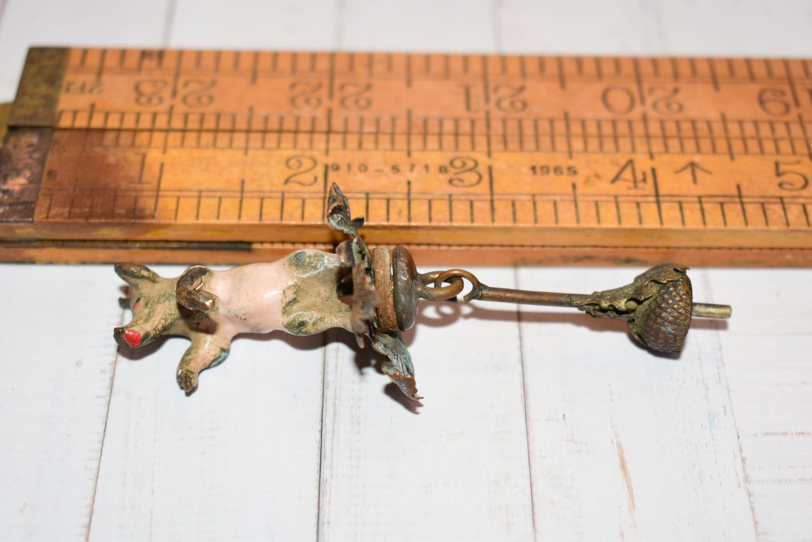 Cold Painted Bronze Begging Pig Table Bell Handle And Clapper In Shape Of An Acorn   Gorgeous Rare Viennese Figure photo furniture