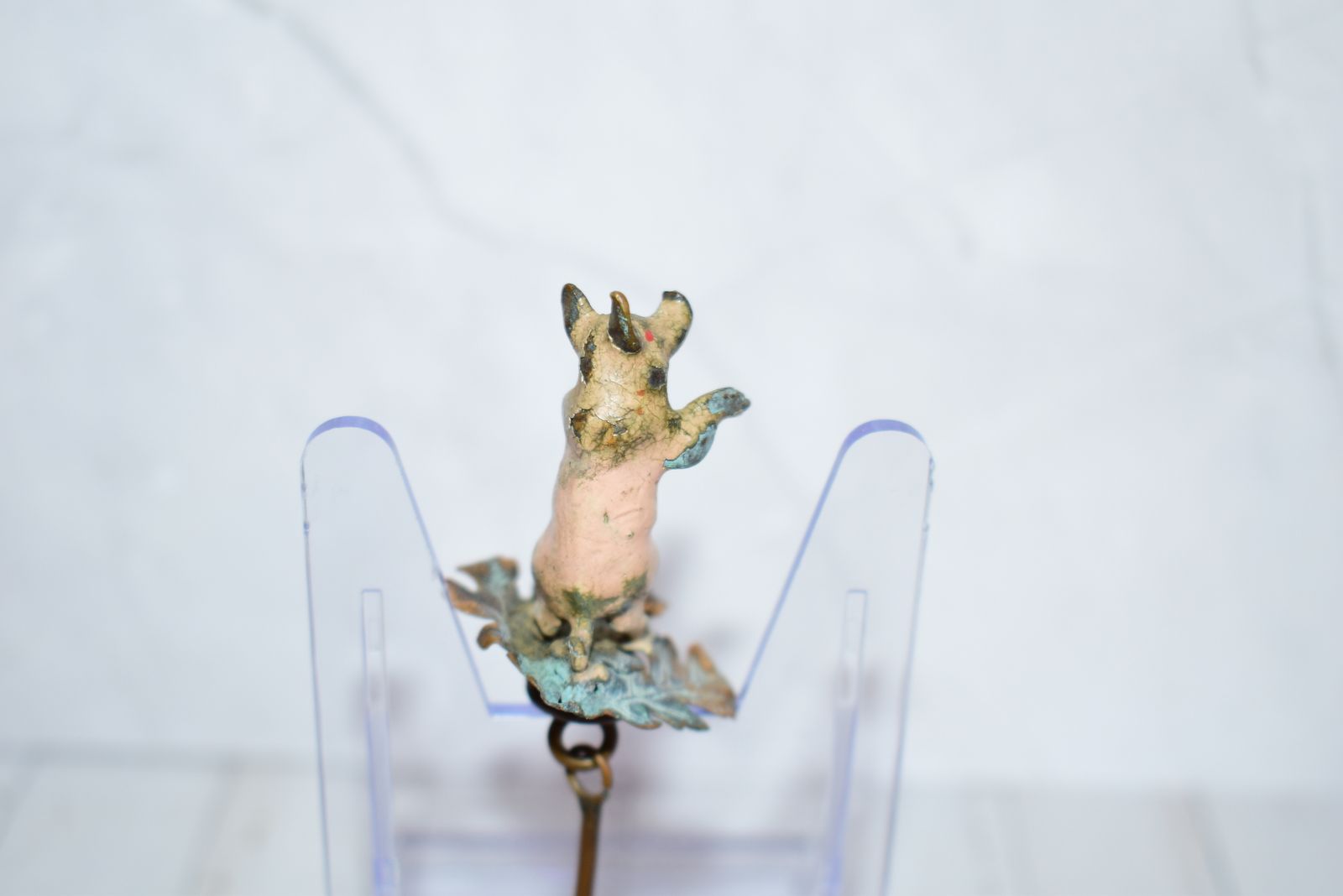 Cold Painted Bronze Begging Pig Table Bell Handle And Clapper In Shape Of An Acorn   Gorgeous Rare Viennese Figure photo vintage