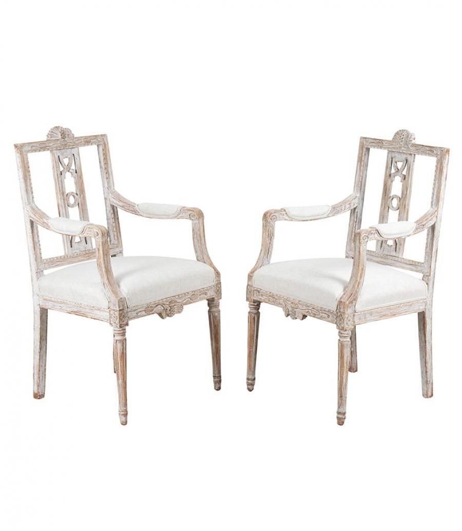 Pair Of Late 18th Century Swedish Gustavian Lindome Chairs photo Furniture
