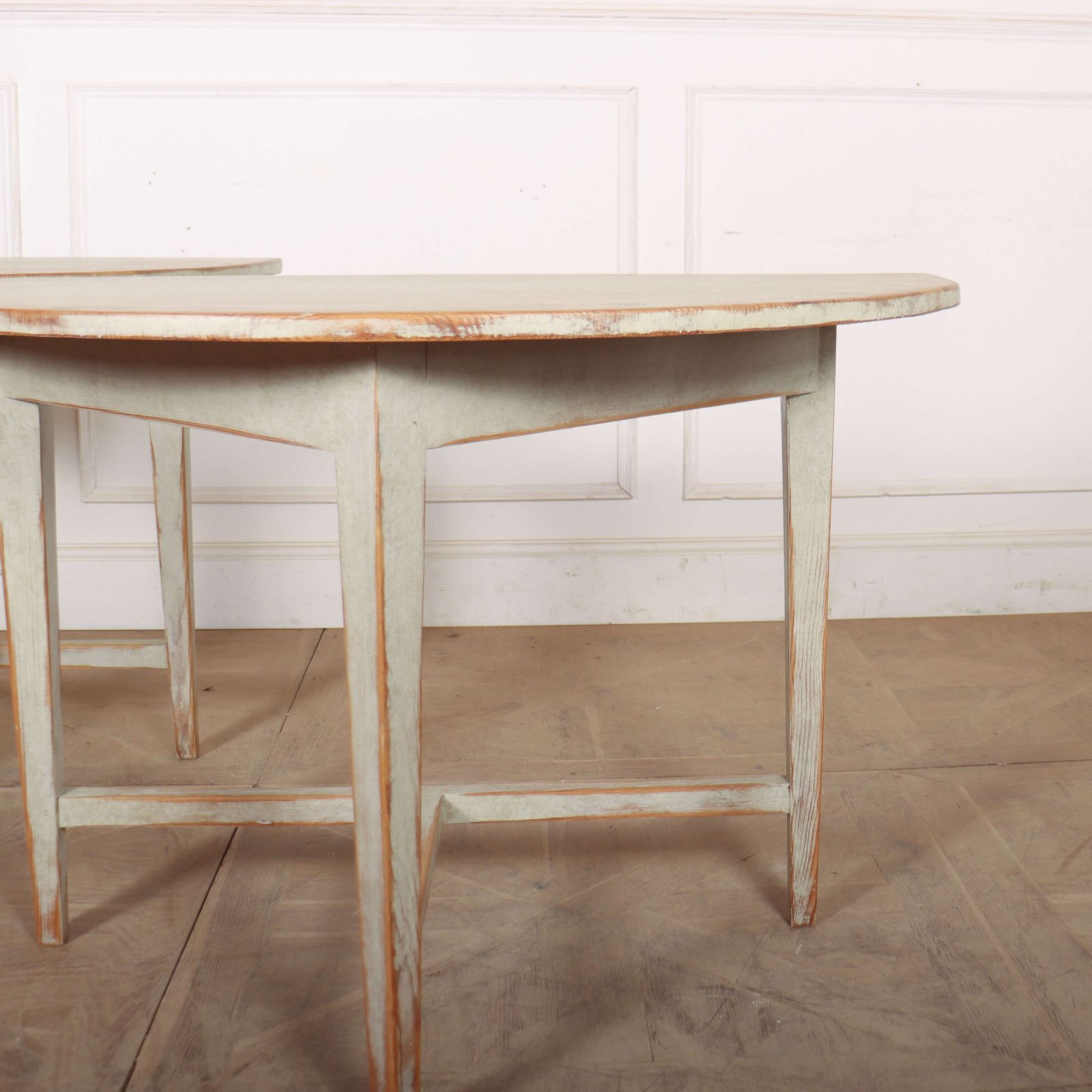 Pair Of Swedish Demi Lune Console Tables photo Furniture
