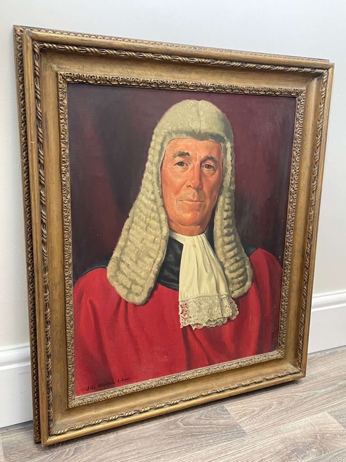 photo buy Mid Century British Colonial Judicial Portrait Of Mr Justice Paul Storr In Ceremonial Red Robes By John Whitlock Codner