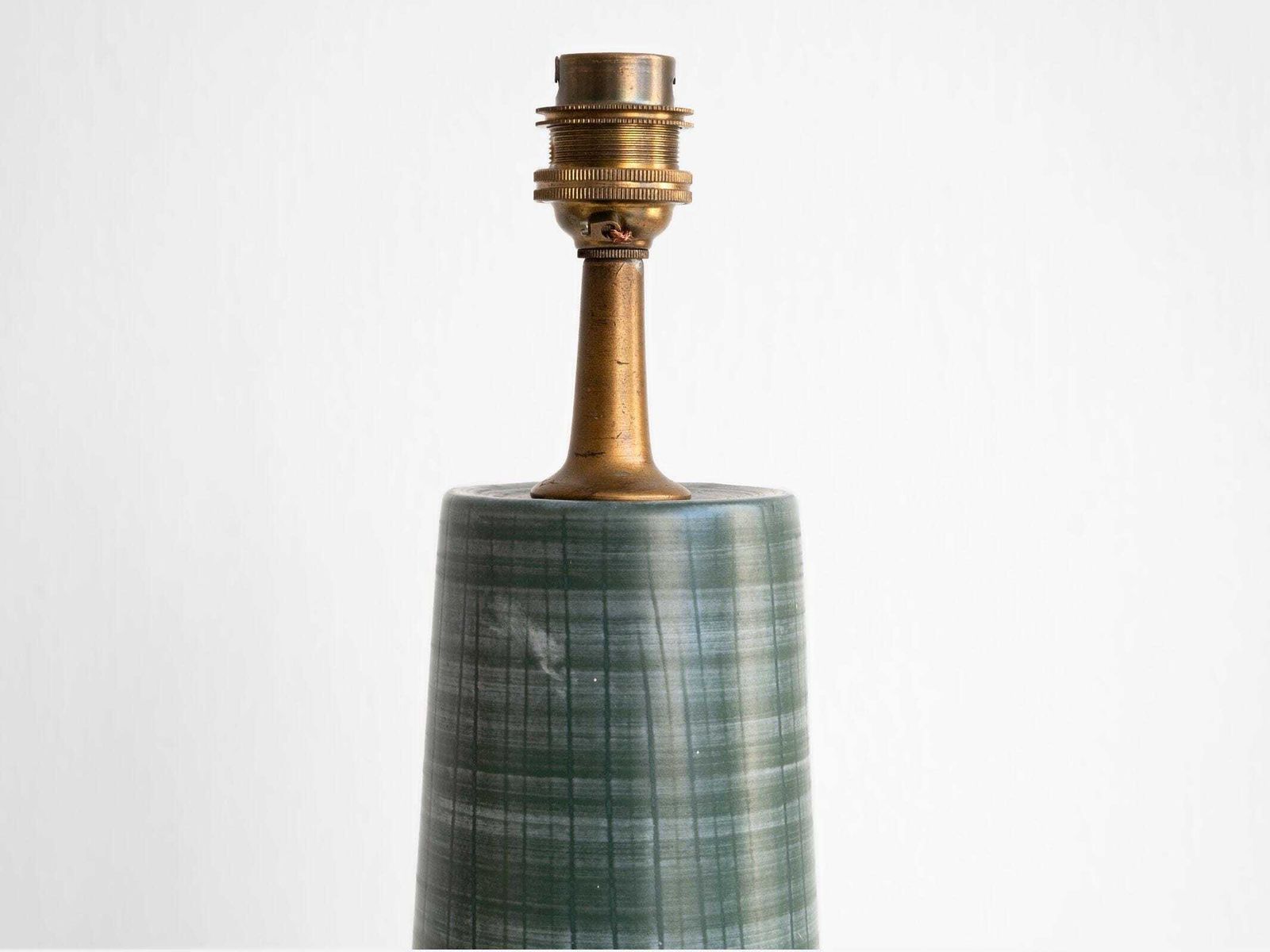 1960s   1970s Vintage Green Ceramic Table Lamp With Mint Green Lampshade   Mid Century Modern Lighting photo vintage