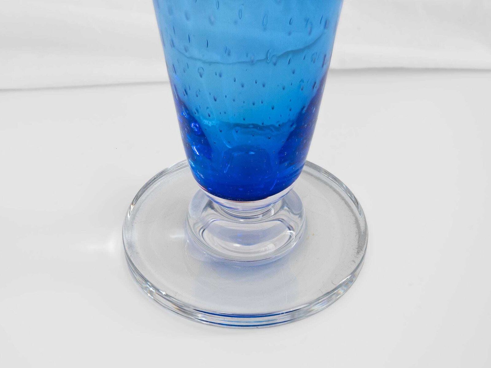 Whitefriars Blue Controlled Bubble Art Glass Vase – Mid Century English Decor photo buy