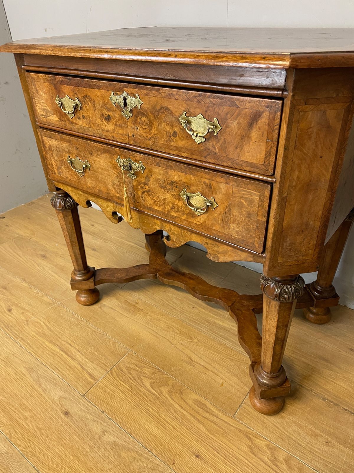 Shoolbred And Co Burr Walnut Carved Lowboy Circa 1890 photo Furniture