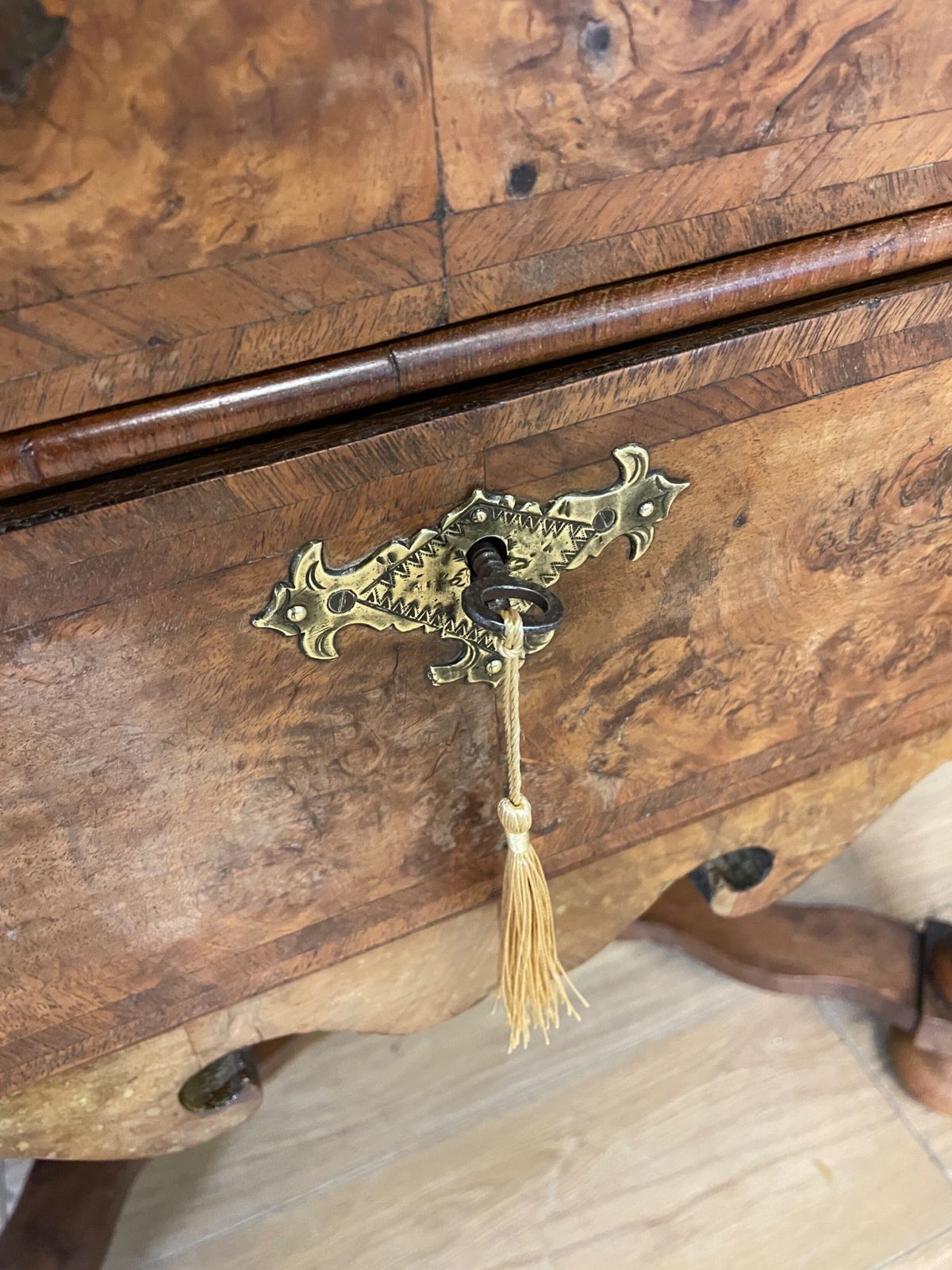 Shoolbred And Co Burr Walnut Carved Lowboy Circa 1890 photo buy