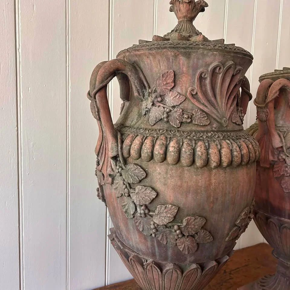 Large Pair Of Terracotta Amphora Urns photo 1750.0