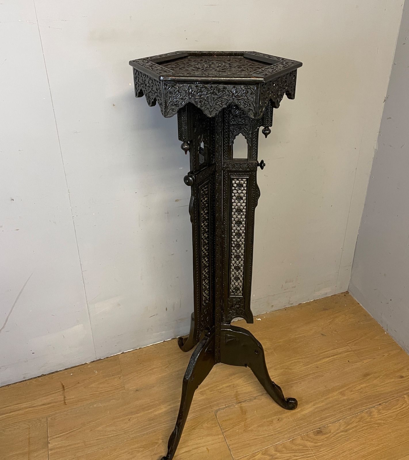 C19th Carved Anglo Indian Hardwood Stand