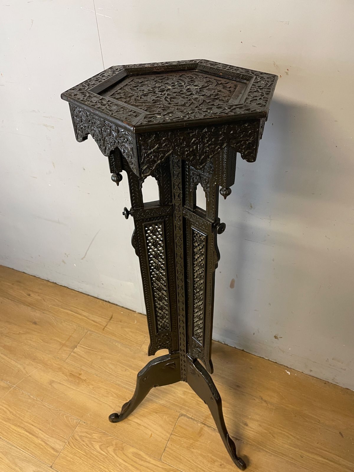 C19th Carved Anglo Indian Hardwood Stand photo furniture