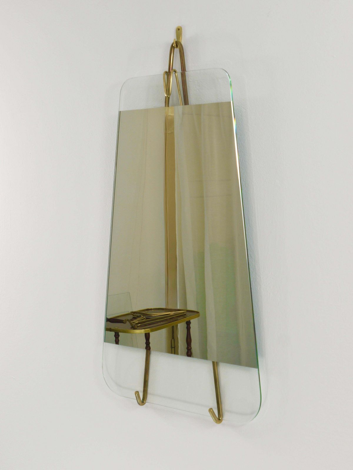Carl Aubock Vienna Rare Brass Wall Mirror No. 38, Austria, 1950s photo vintage