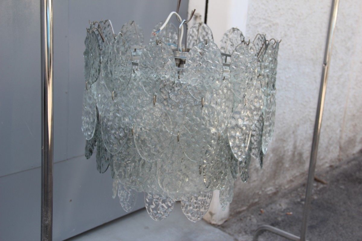 Vistosi Italian Mid Century Chandelier Murano Art Glass 1960 photo Lighting