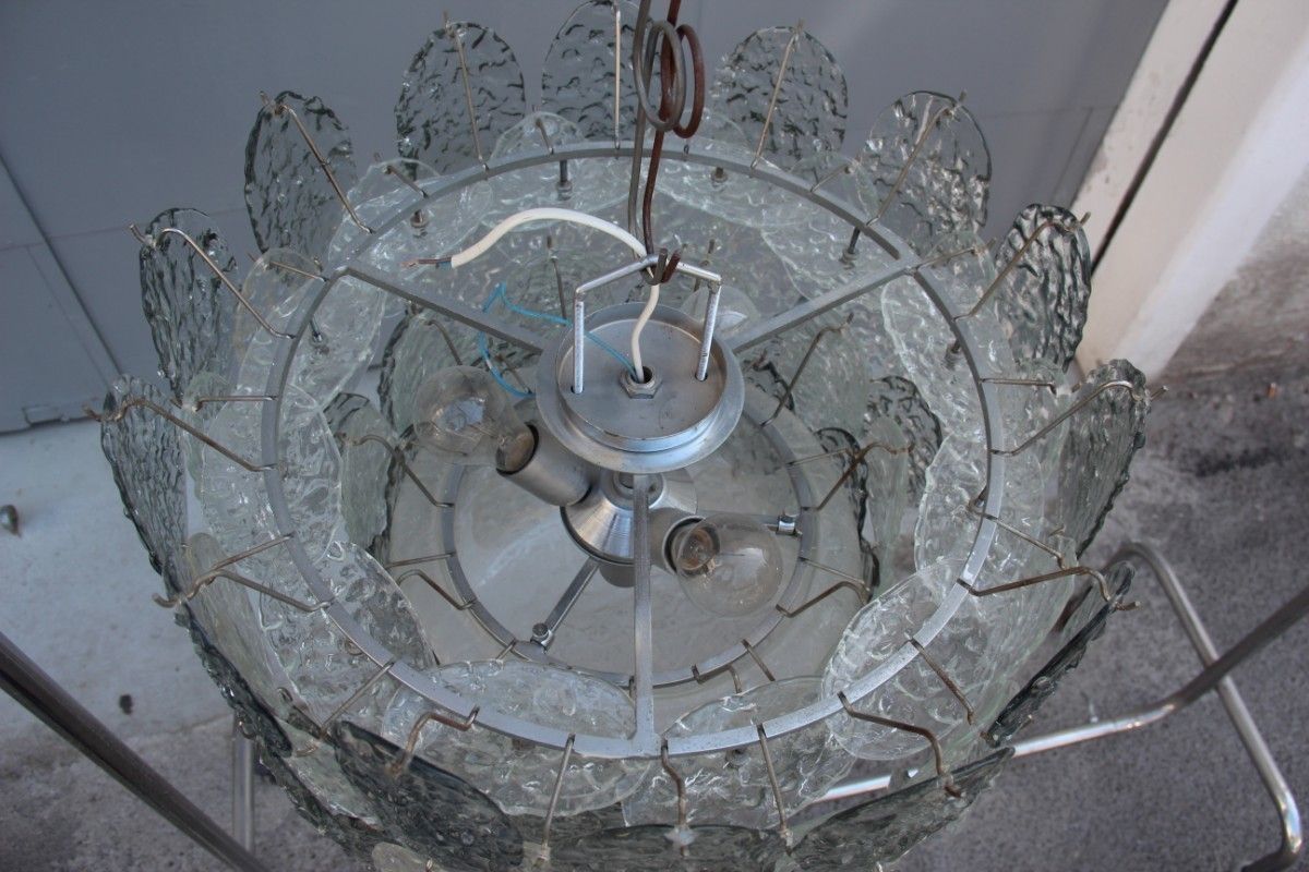 Vistosi Italian Mid Century Chandelier Murano Art Glass 1960 photo 3000.0