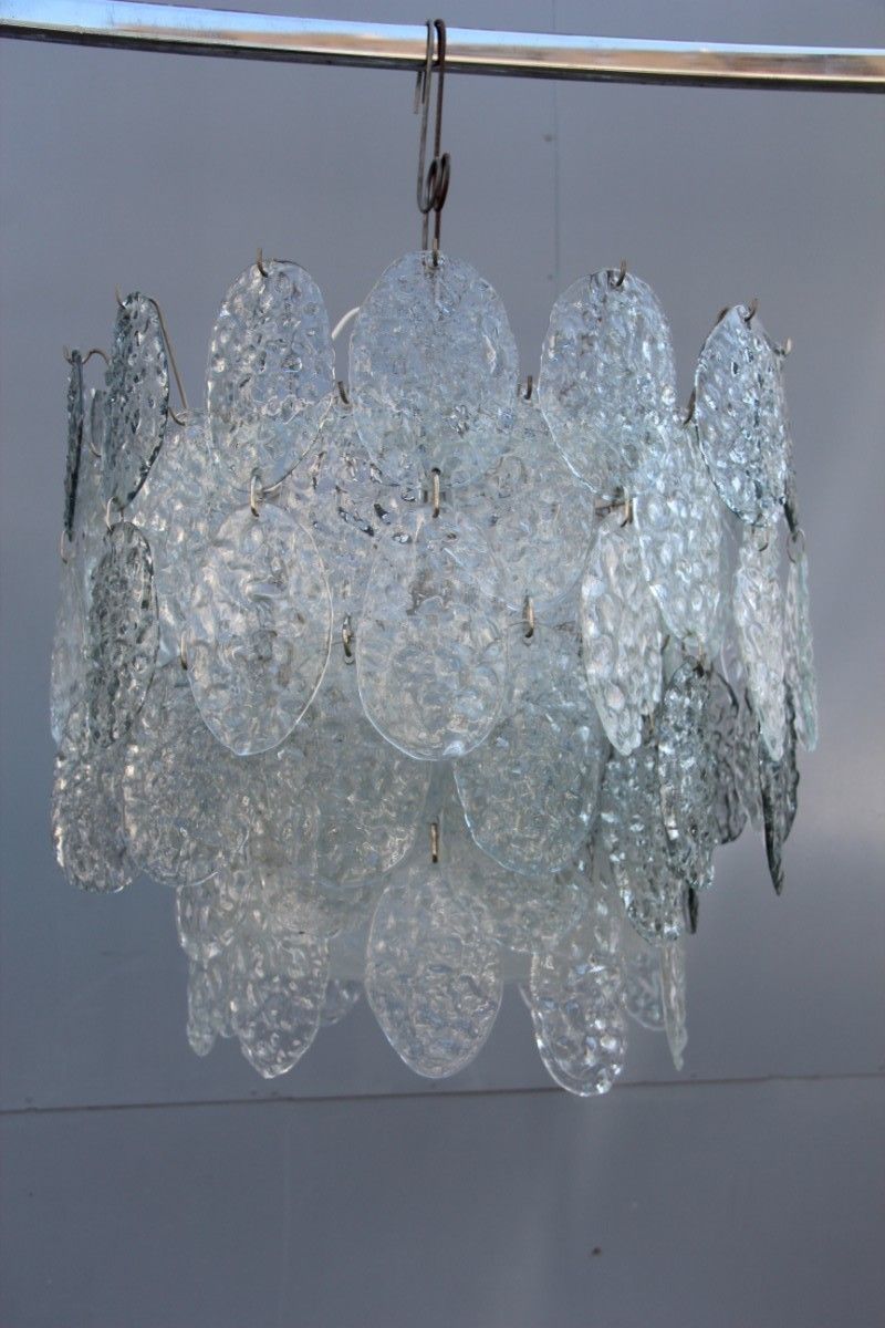 Vistosi Italian Mid Century Chandelier Murano Art Glass 1960 photo vinterior