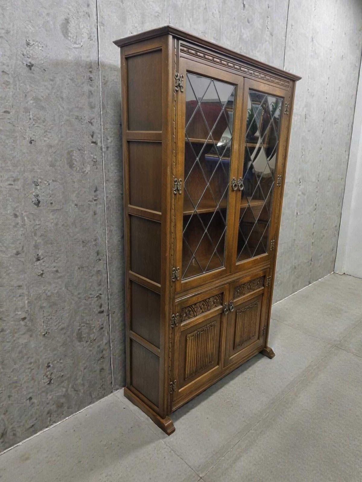 Vintage Old Charm Wood Bros Glazed Bookcase / C1960 photo vintage