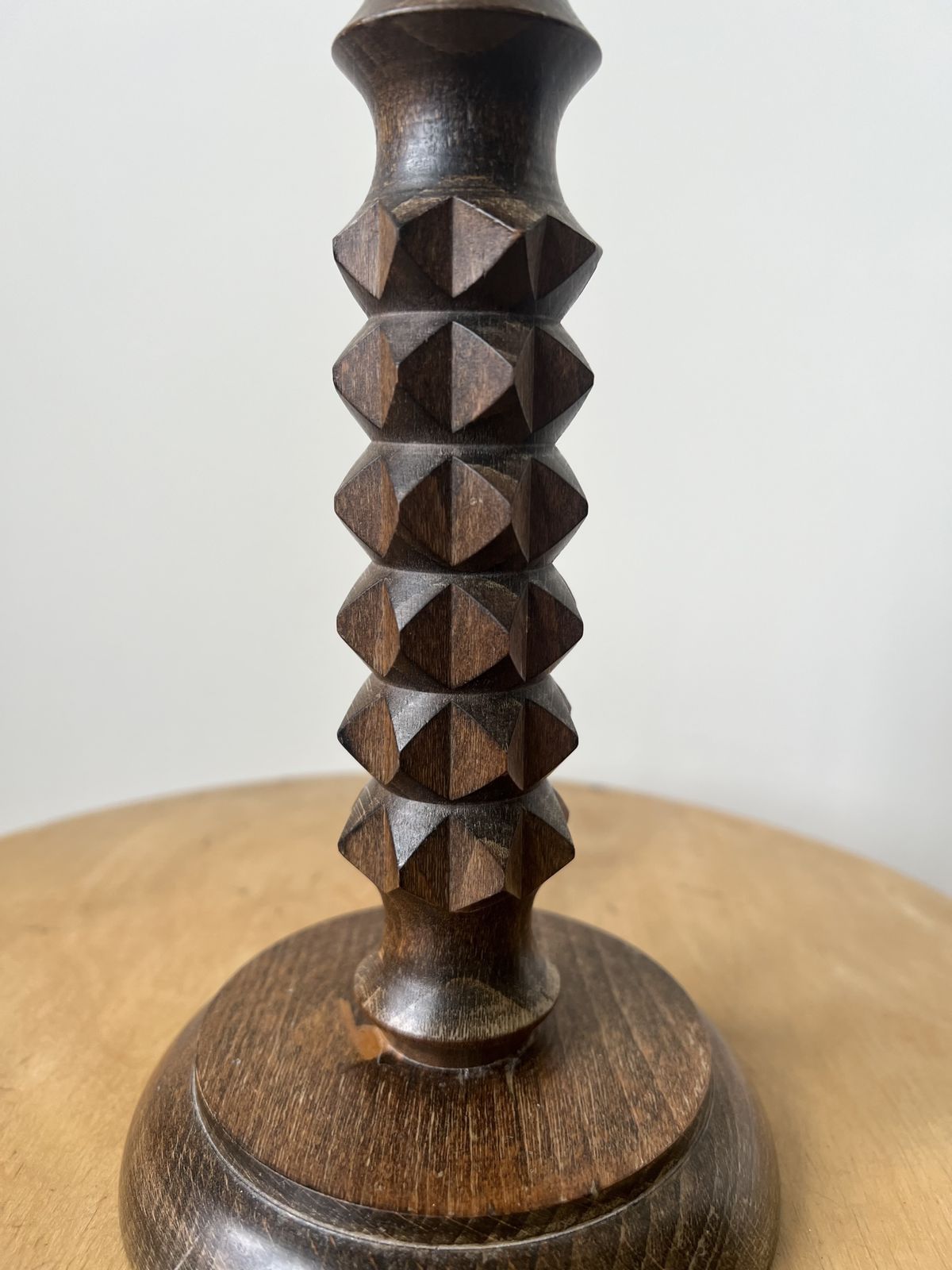 Lighting Vintage French Mid Century Turned Wood Table Lamp, Charles Dudouyt, Circa 1930 50 photo