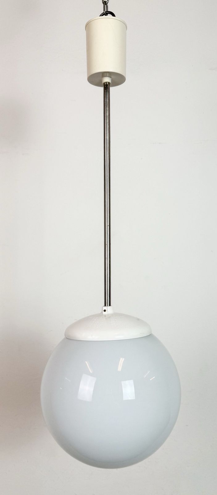 Vintage Chandelier With Milk Glass From Elektrosvit, 1960s photo for sale