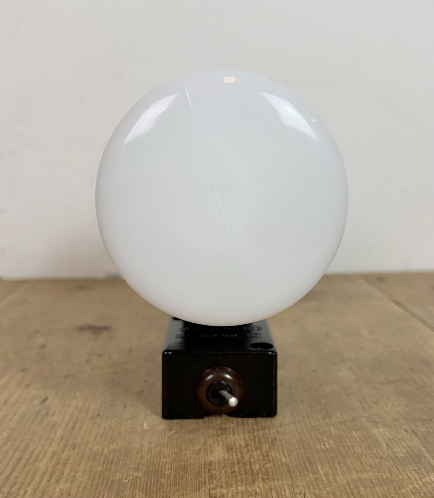 Industrial Brown Bakelite Wall Light With Milk Glass, 1960s photo 149.0