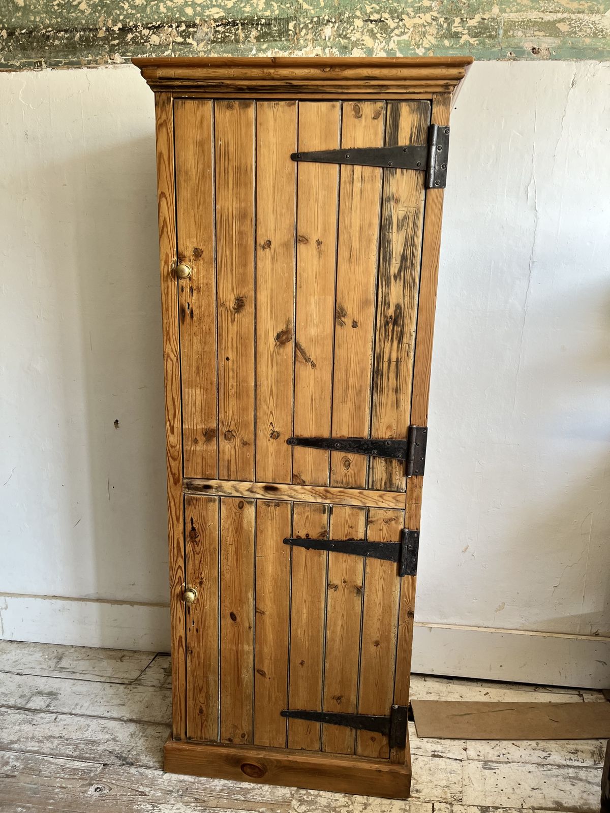 A Tall Narrow Victorian Pine Linen/Larder Cupboard photo furniture