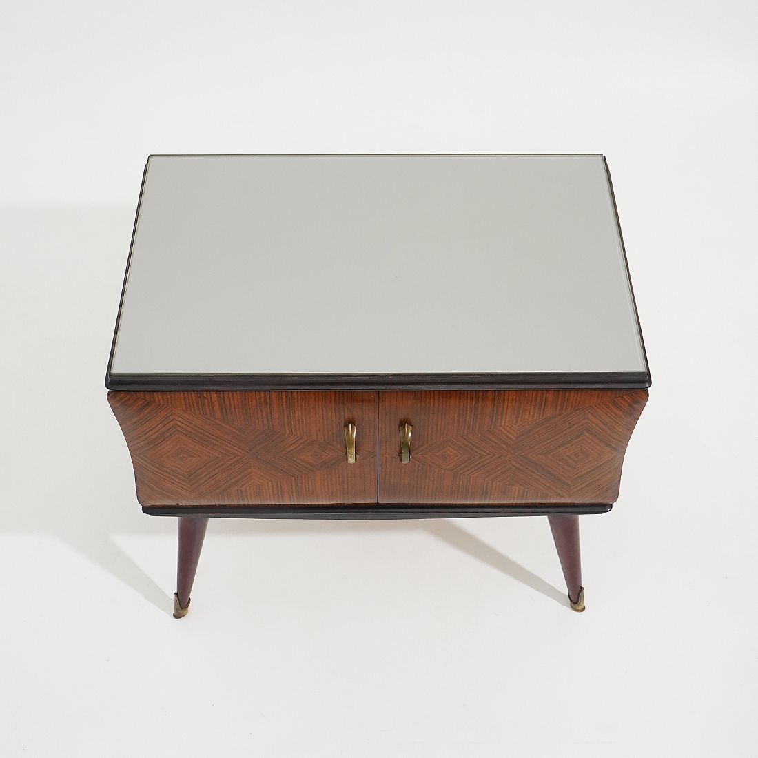 Pair Of Bedside Tables With Glass Top, 1950s photo Furniture
