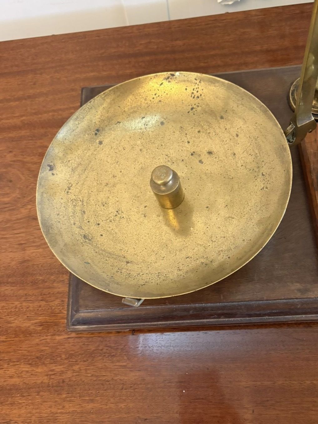 Home Decor Antique 19th Century Apothecary Balance Scales Brass Mahogany Day & Millward Complete With Weights photo