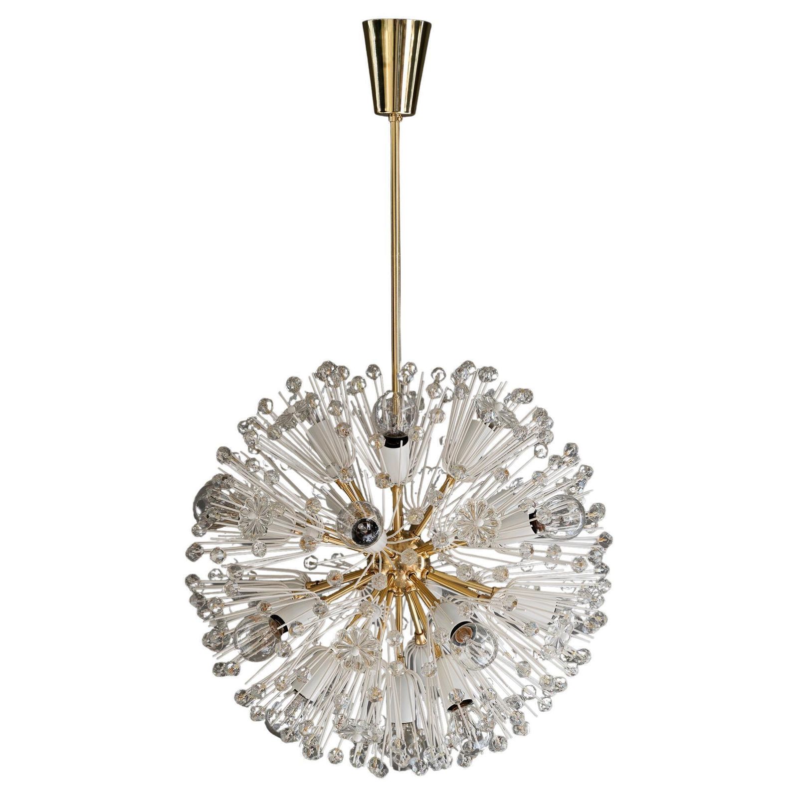 Mid Century Chandelier "Sputnik" By Emil Stejnar For Rupert Nikoll Around 1950s