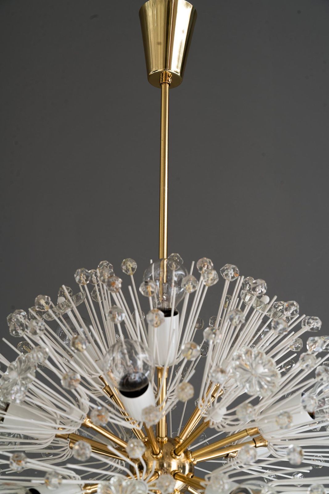 Mid Century Chandelier "Sputnik" By Emil Stejnar For Rupert Nikoll Around 1950s photo vinterior