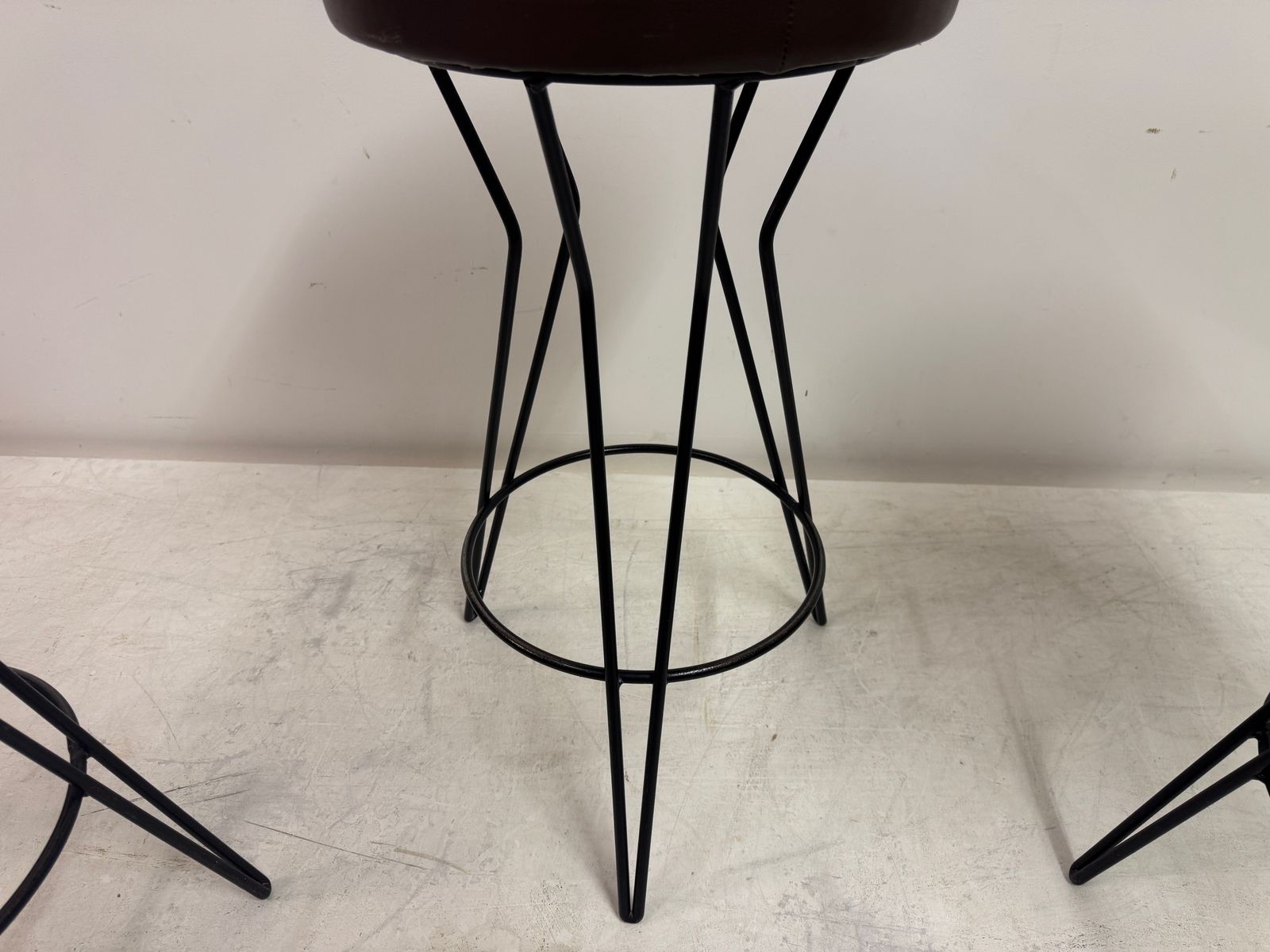 795.0 Set Of Three Mid Century Bar Stools photo