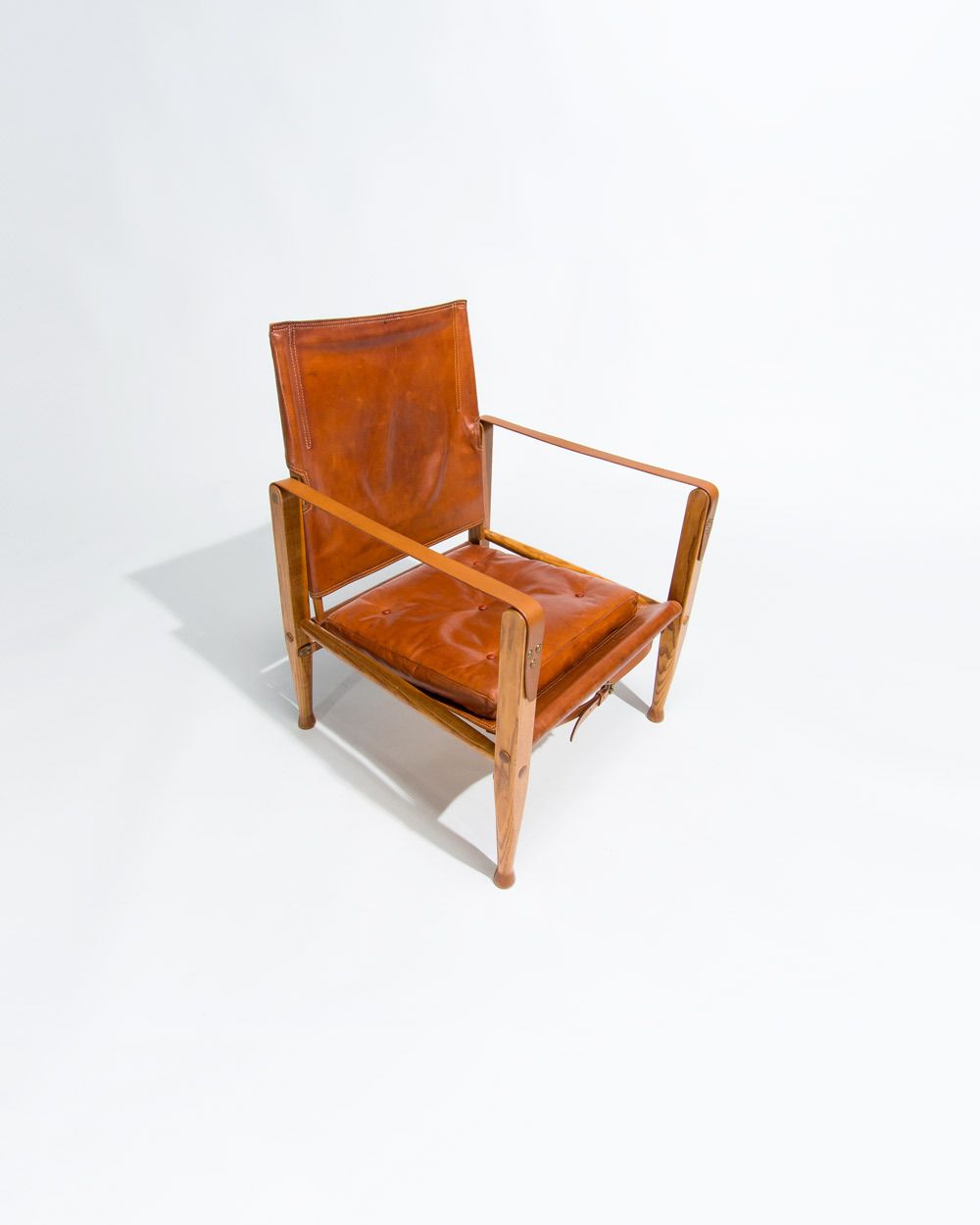 Kaare Klint Safari Chair In Oak And Leather By Rud Rasmussen photo 2850.0