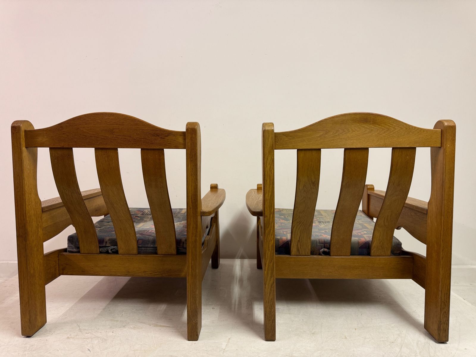Pair Of 1960s Brutalist Oak Armchairs photo buy