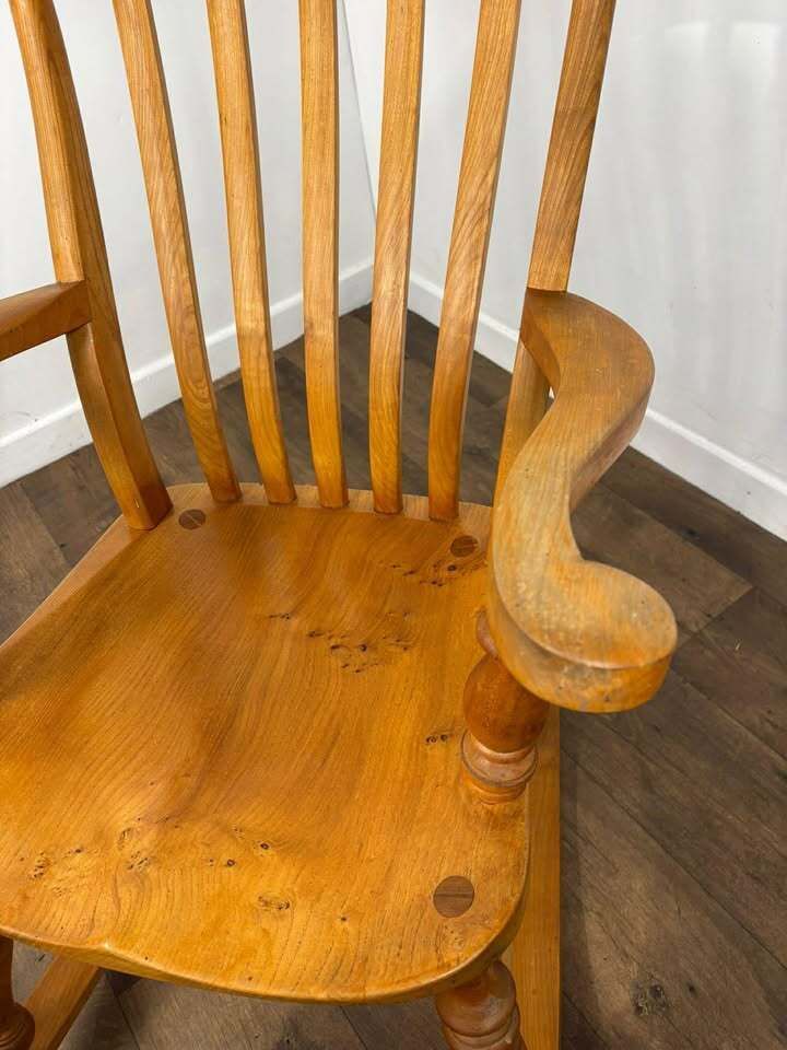 Vintage Elm Grandfather Rocking Chair photo Furniture