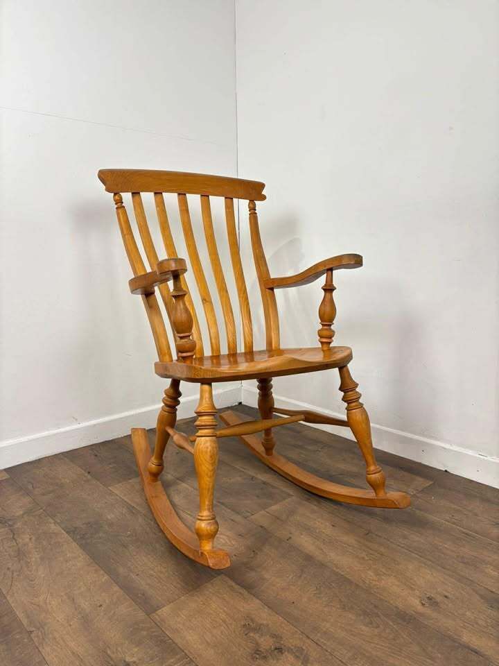 Vintage Elm Grandfather Rocking Chair photo buy