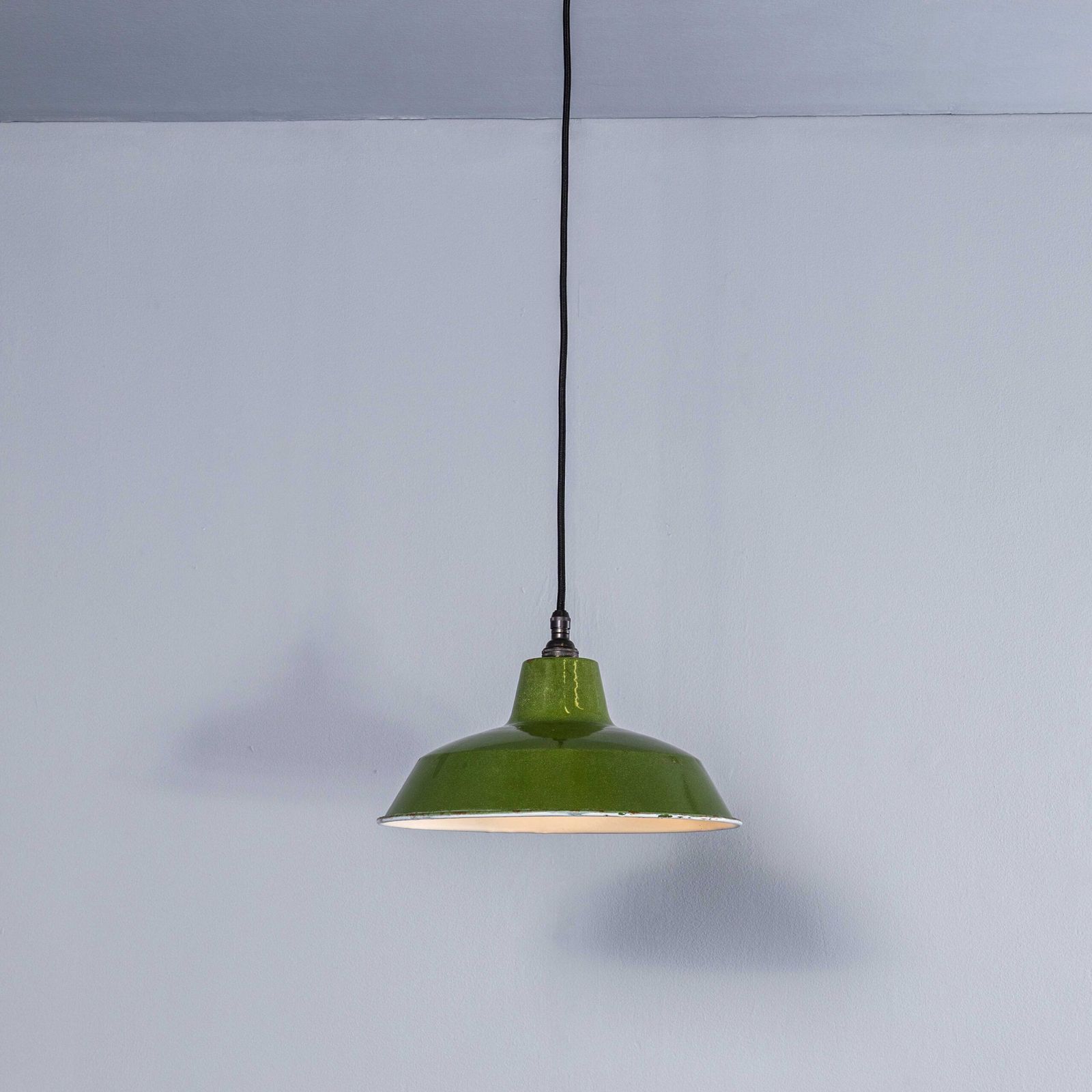 1940’s Classic Green Revo Hanging Lamps – 12 Inch photo vinterior