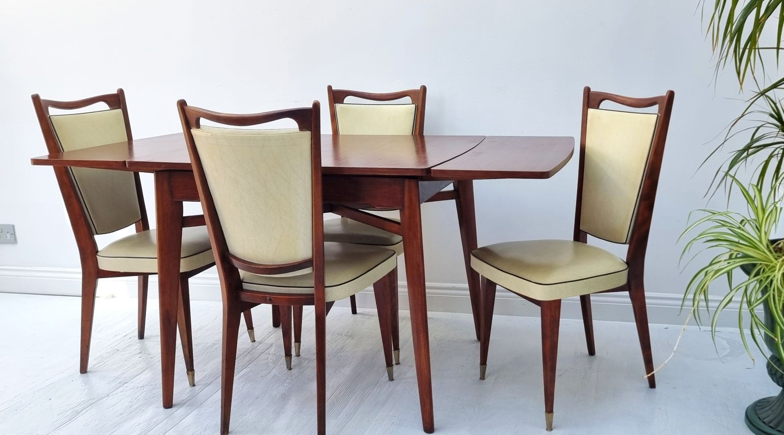 Dining Table And Chairs Set French Art Deco Extending Draw Leaf