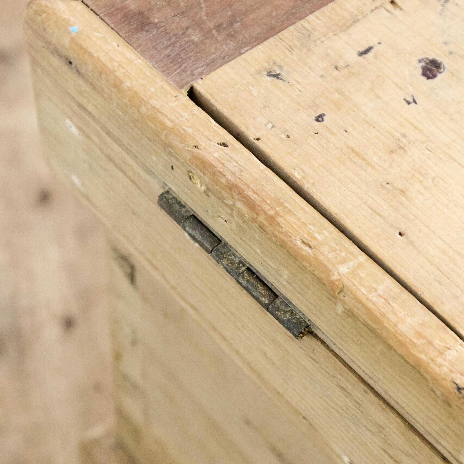 450.0 Antique Pine Tool Chest Or Blanket Box | Antique Furniture | Antique Trunk | Antique Storage | Pine Trunks | Blanket Box (M 6615) photo
