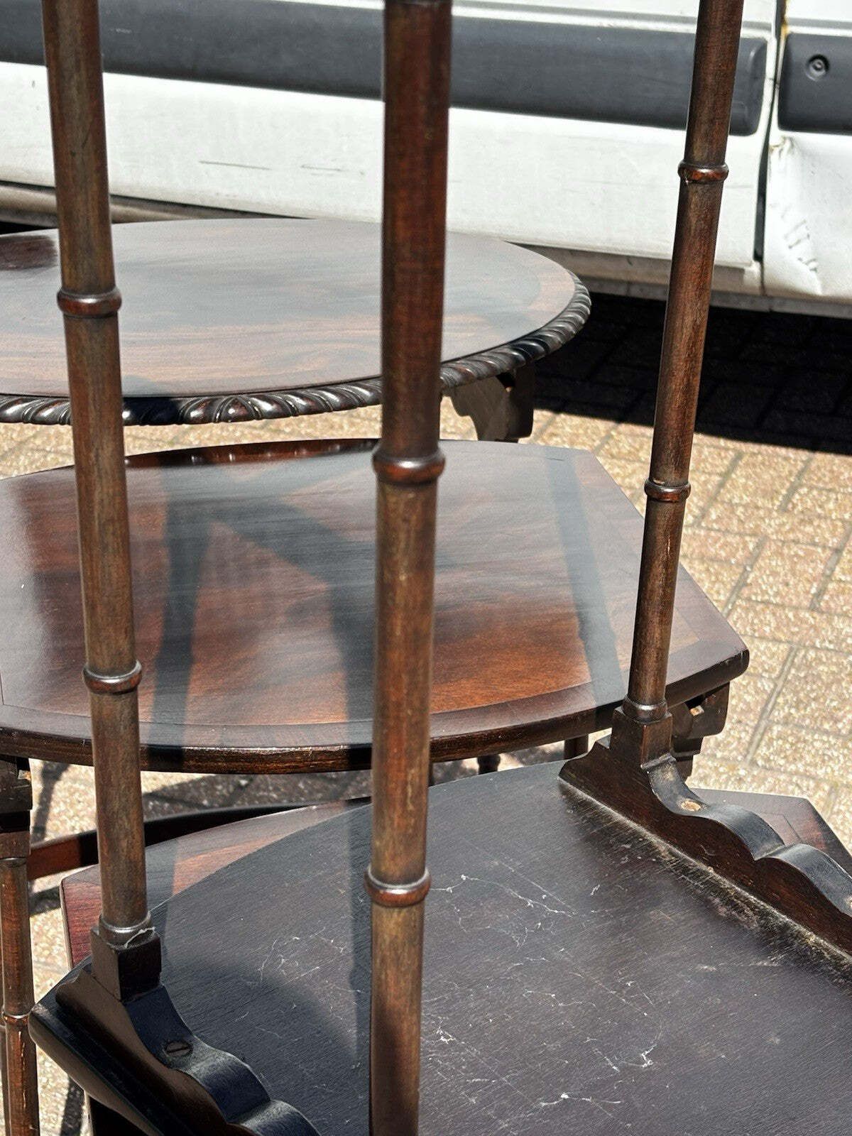 photo furniture Mahogany Quartetto Nest Of Tables. Faux Bamboo Legs,Perfect Coffee / Lamp Tables