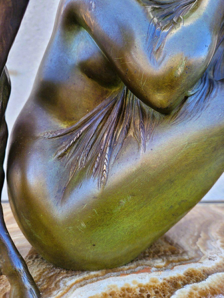 Godard, Woman And Lamb, Art Deco Bronze, 20th Century photo for sale