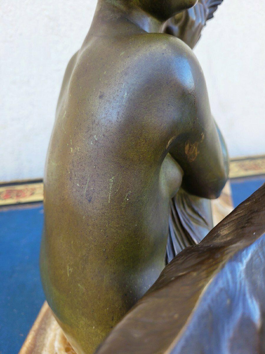 Godard, Woman And Lamb, Art Deco Bronze, 20th Century photo vintage