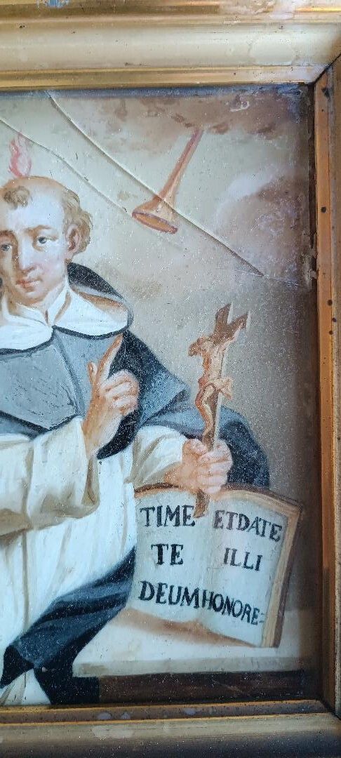 Antique Glass Painting   Saint Vincent Ferrer photo 381.0