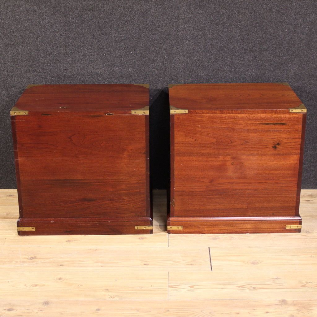Pair Of English Naval Style Bedside Tables From The 20th Century photo 2850.0
