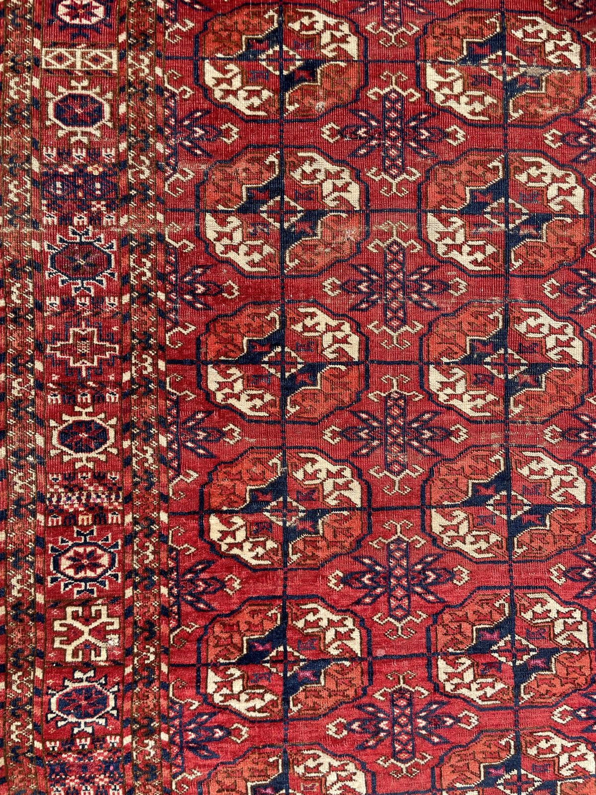 Antique Tekke Turkoman Dowry Rug With Silk Highlights photo vintage