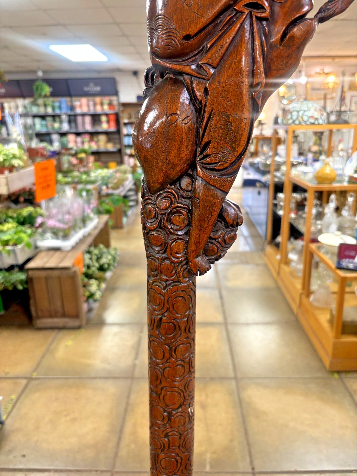 Stunning Early 20th Century Chinese Hand Carved Hardwood Floor Lamp Stand photo Lighting